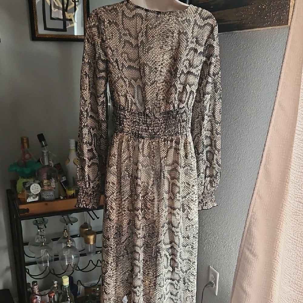 Snakeskin Long Sleeve Top S